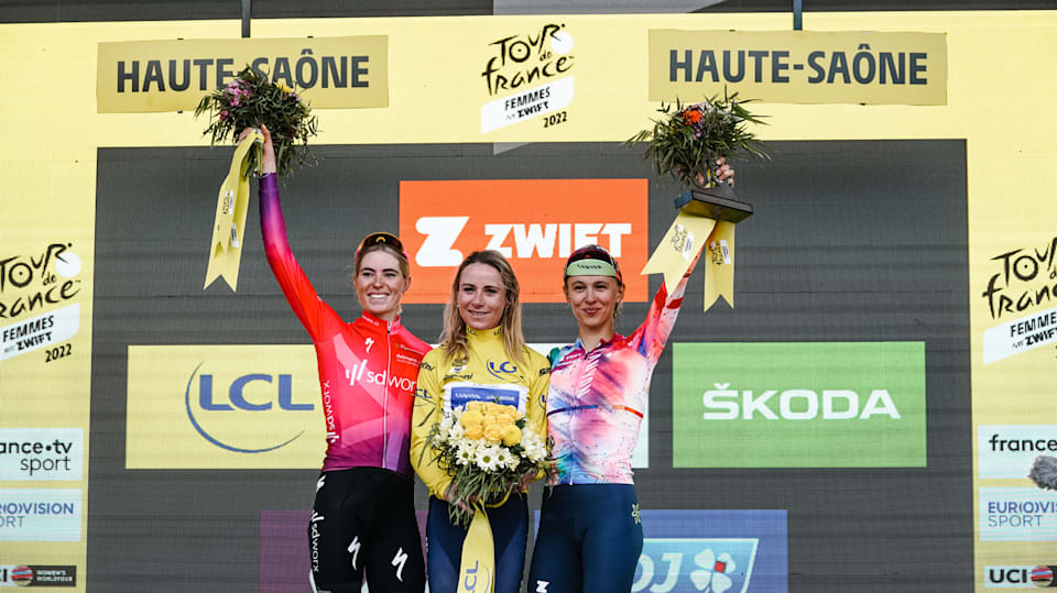Annemiek van Vleuten claimed the 2022 Tour de France Femmes. Demi Vollering finished second and Katarzyna Niewiadoma third.