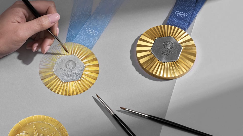 Sketches of Olympic and Paralympic Games Paris 2024 medals