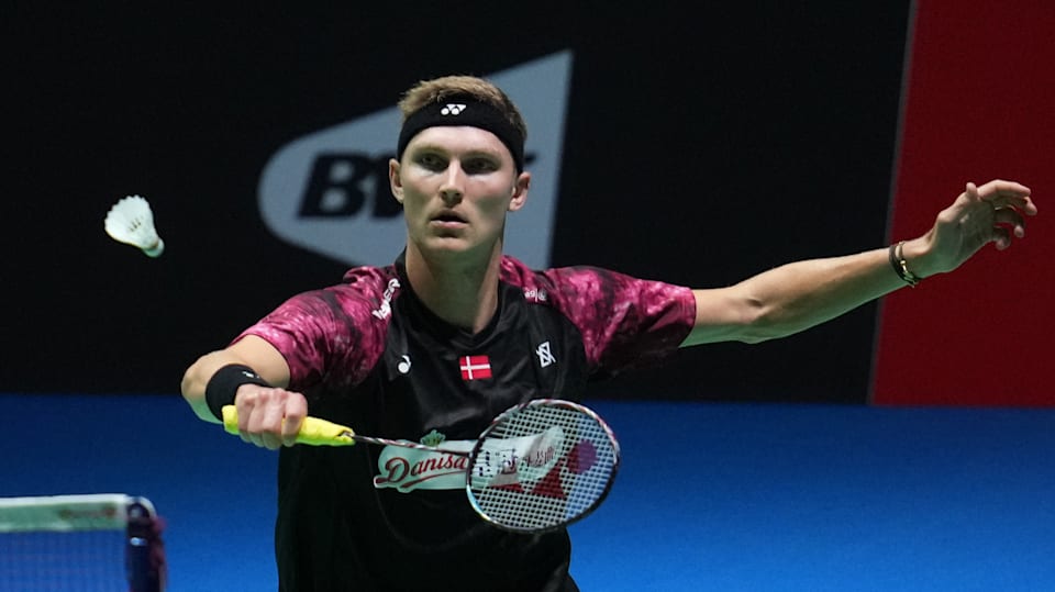 Denmark Open badminton 2022 Round one action featuring Viktor Axelsen