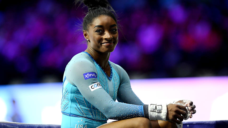 World Artistic Gymnastics Championships 2025 Simone Biles lands vault