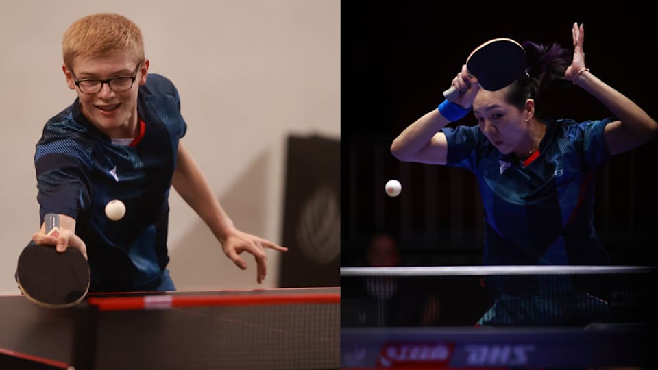 Felix Lebrun and Jia Nan Yuan of France at the WTT Singapore Smash 2024 (Photo credits: World Table Tennis)