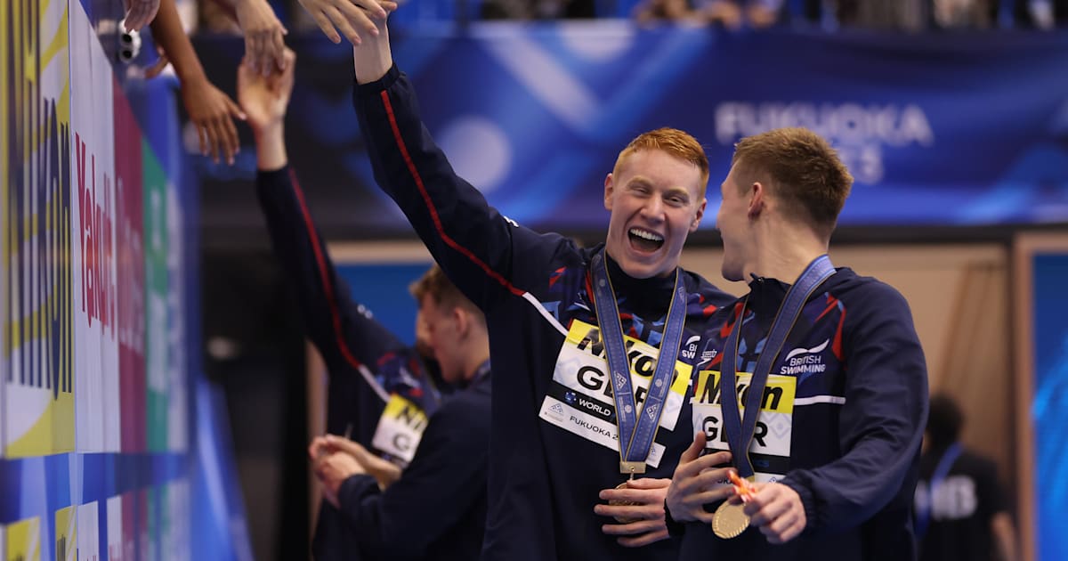 World Aquatics Championships 2023: British men's 4x200m freestyle relay ...