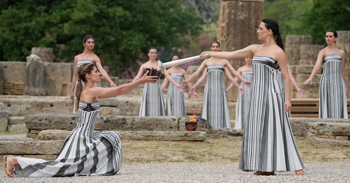 Olympic flame for the Olympic Games Paris 2024 lit in symbolic ceremony