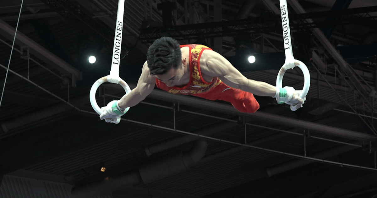 WATCH: Team China practice on still rings in podium training