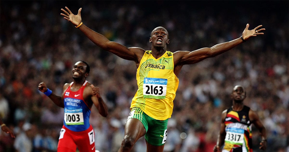 Beijing 2008 - Usain B Wins The 200m Final And Breaks The World Record