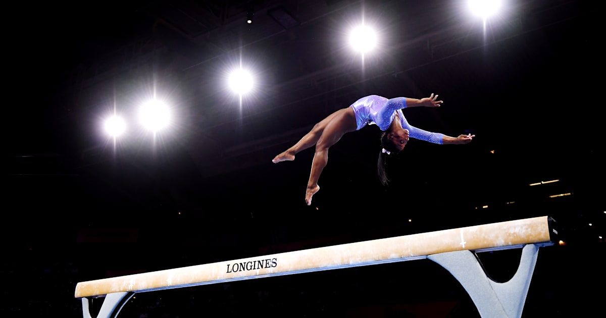 Simone Biles gives fans first look at new balance beam dismount