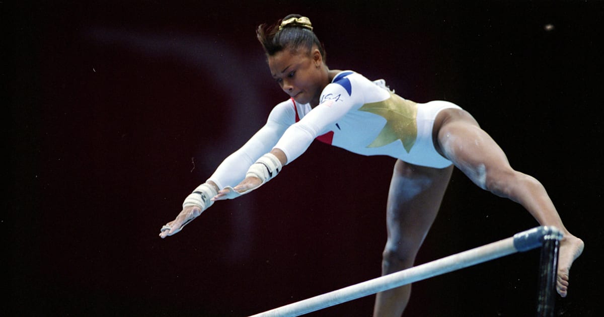 All of Dominique Dawes' Olympic uneven bars routines