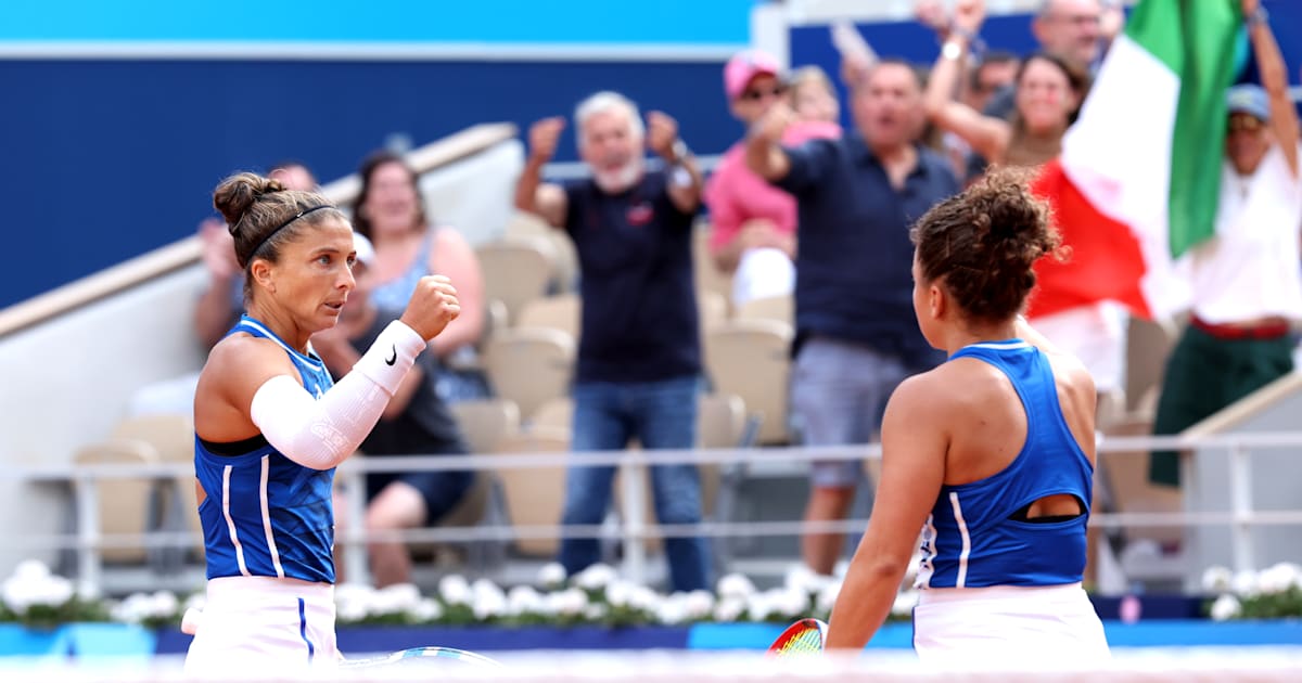 Paris 2024 tennis: All results, as Italy’s Sara Errani and Jasmine Paolini win gold in women’s doubles