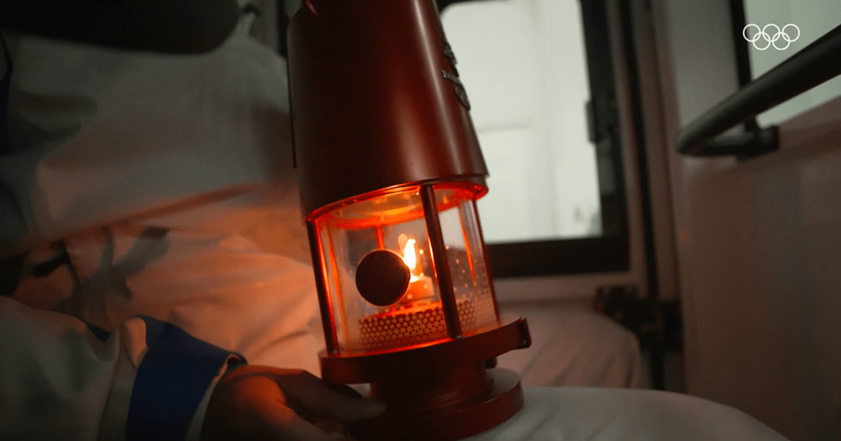 Backstage Beijing 2022 Opening Ceremony Olympic Flame traveling