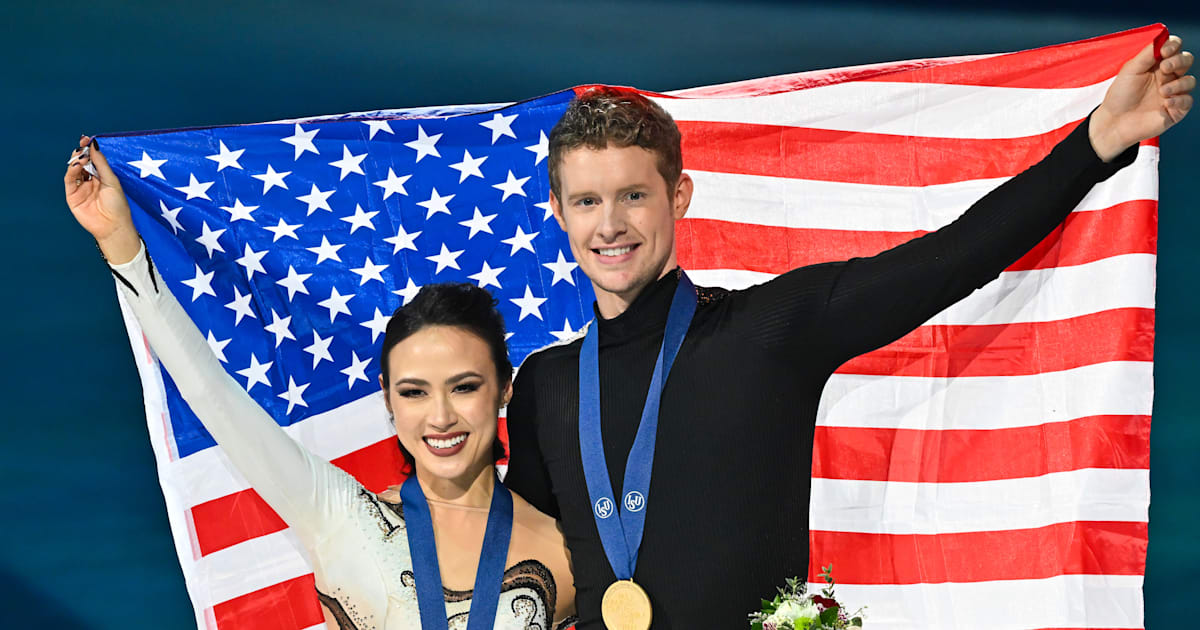 Madison Chock and Evan Bates win second consecutive world title in ice dance