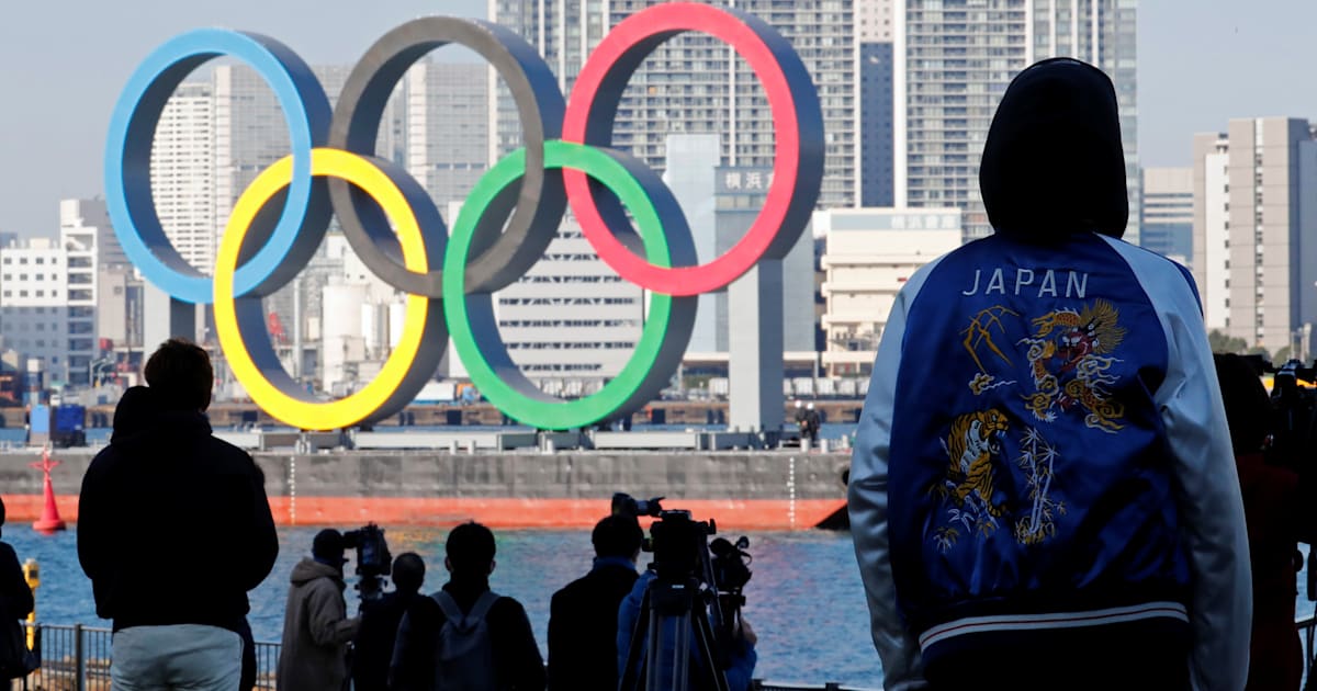 Olympic Rings return to Tokyo Bay after maintenance work