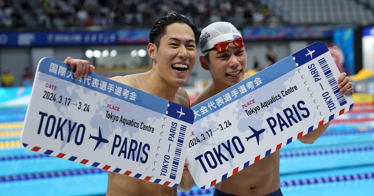 寺門弦輝、本多灯、渡辺一平、花車優がパリ2024へ｜競泳・国際大会代表