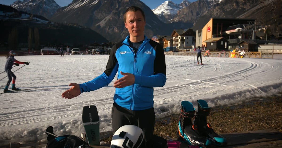 What equipment does a skimo athlete need on race day?