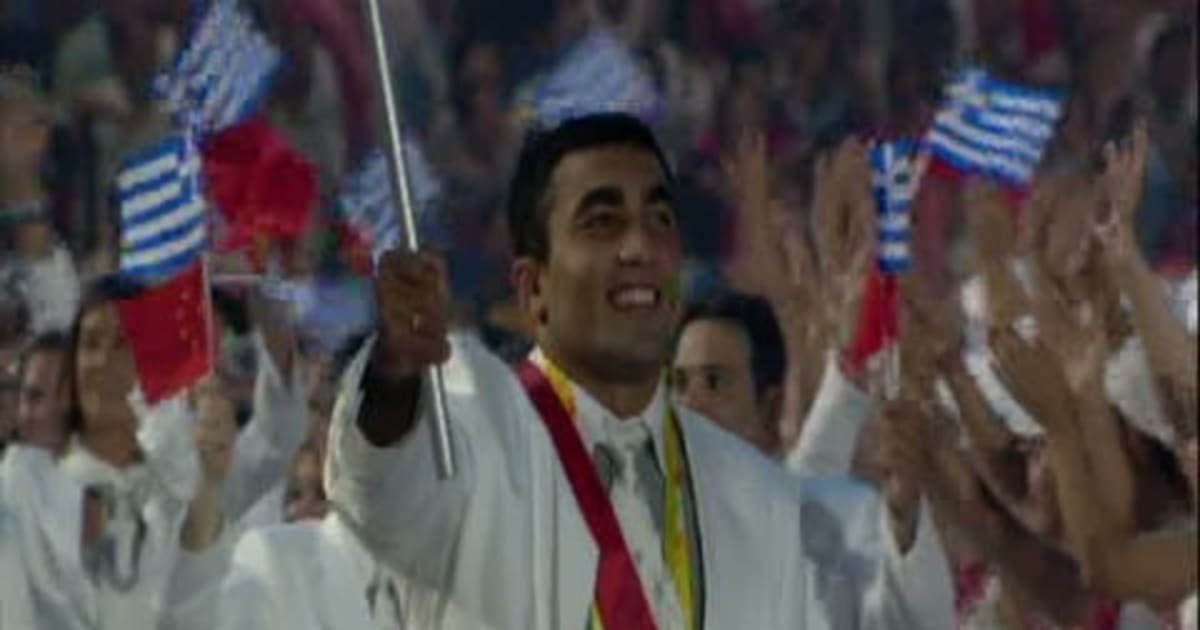 開会式で行進するギリシャ選手団 北京2008 ハイライト