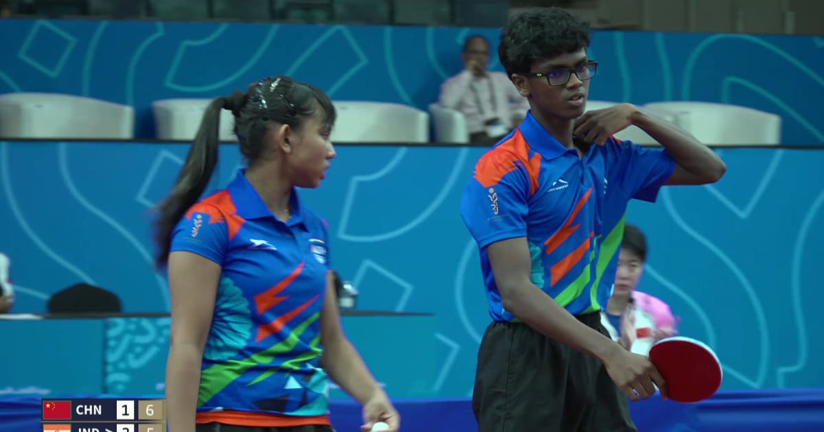 India win table tennis mixed doubles bronze medal | Asian Youth Games ...