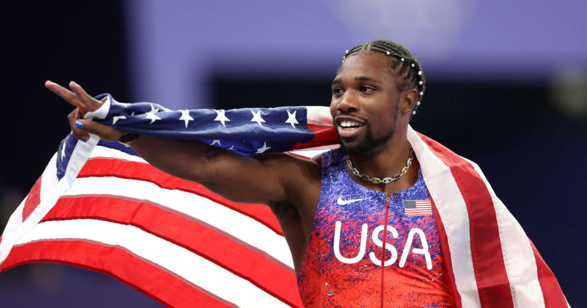 Paris 2024 athletics Noah Lyles wins Olympic men’s 100m gold in a