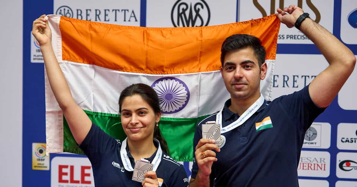 ISSF World Cup 2026 Munich: Manu Bhaker-Samrat Rana win mixed team ...