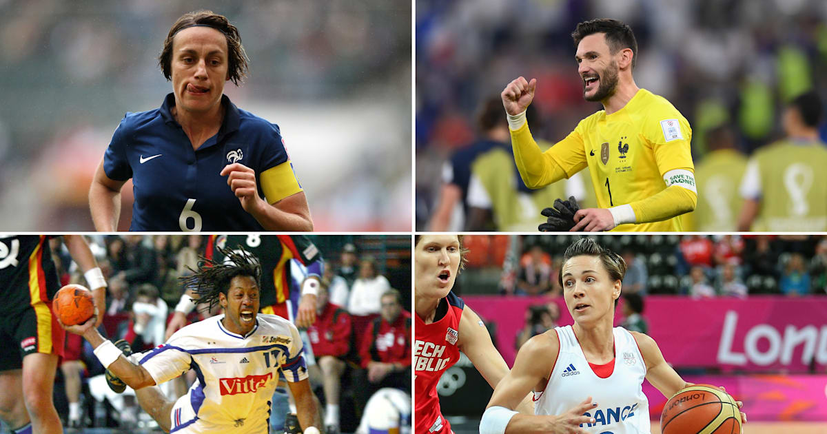 Records de sélections en équipe de France de football, basket, handball
