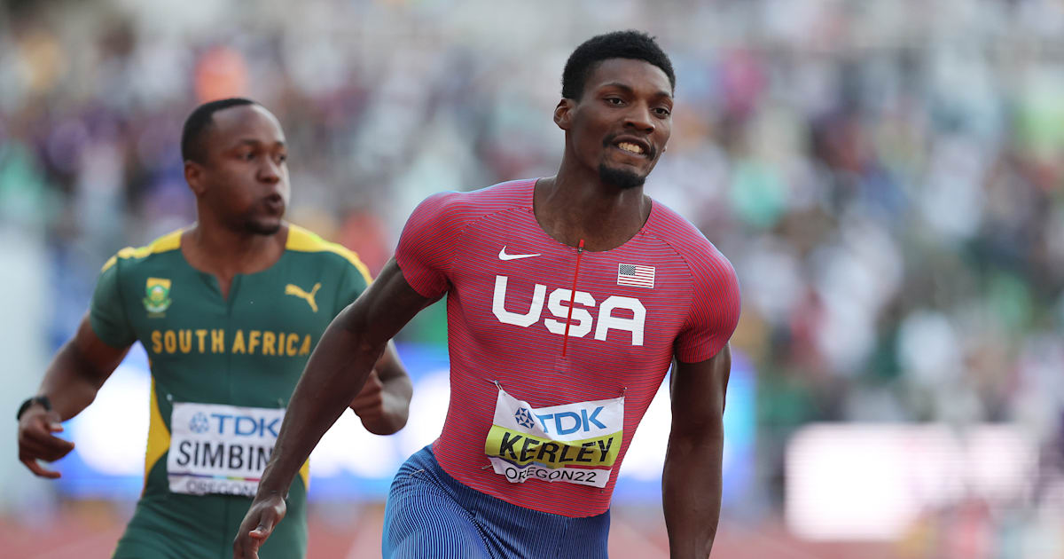 Fred Kerley storms to men's 100m gold at Track & Field Worlds