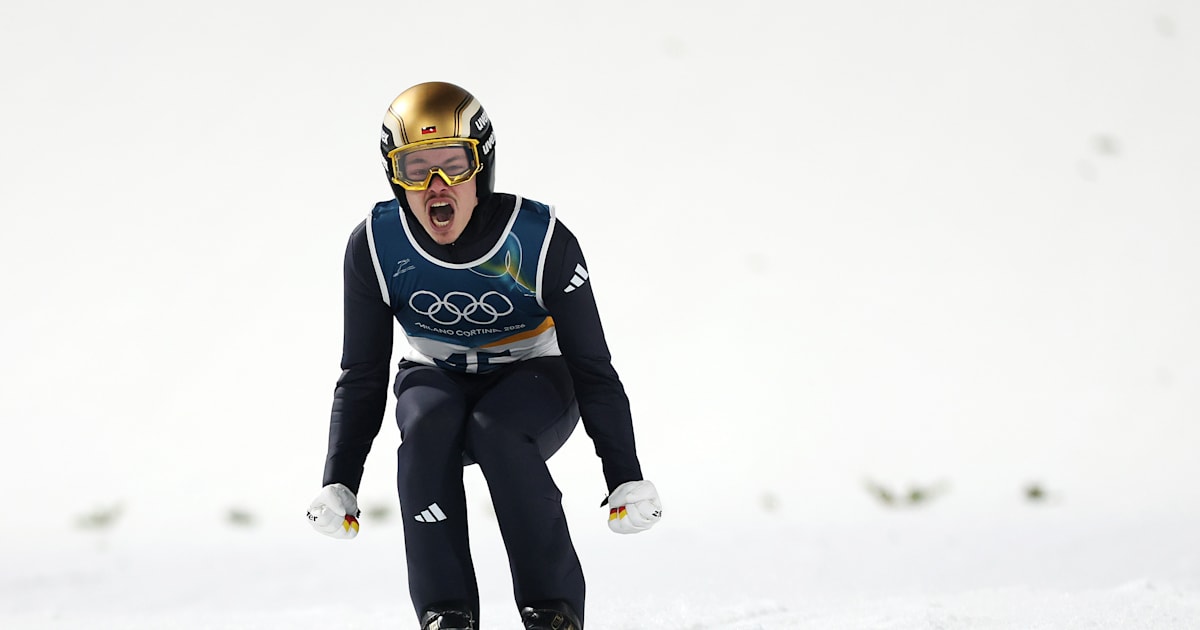 Winter Olympics 2026: Germany's Philipp Raimund soars to ski jumping ...