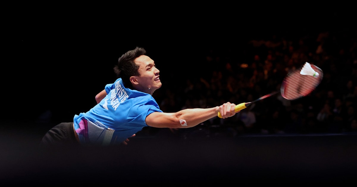 Badminton BWF Singapore Open 2024 Jonatan Christie suffers early