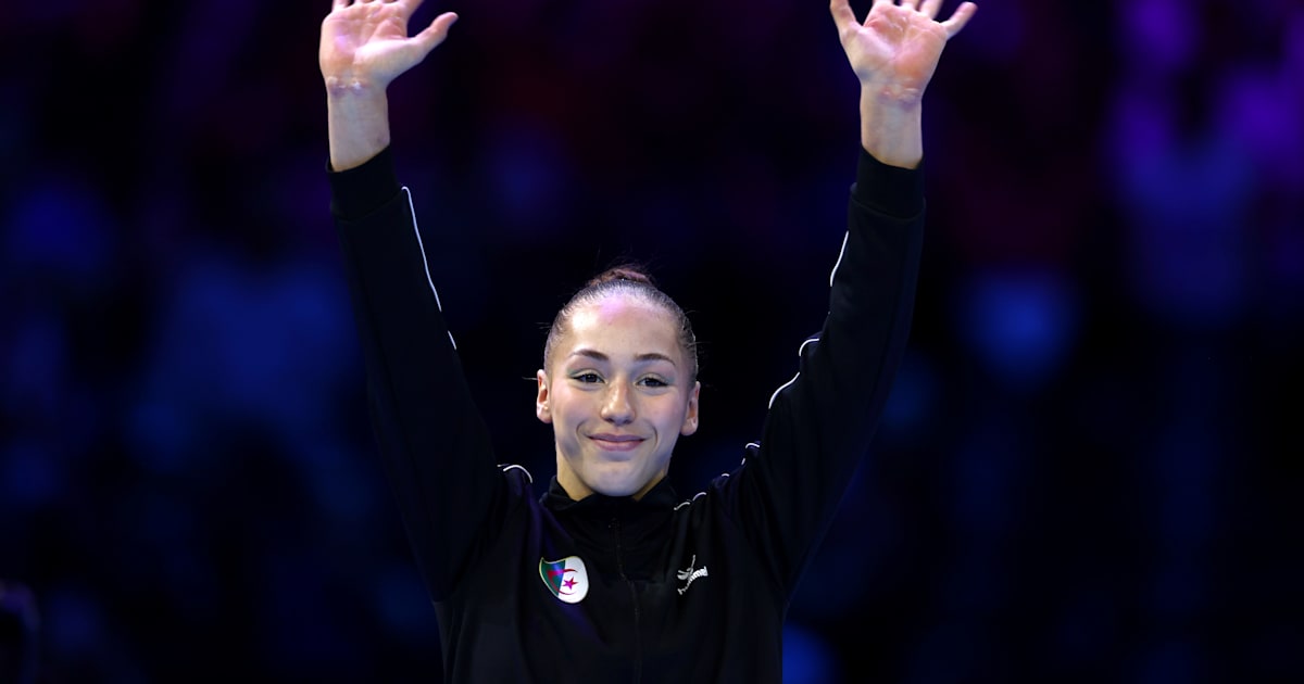 Algerian Gymnast Kaylia Nemour Takes Home the Gold on Uneven Bars on First Day of Doha World Cup