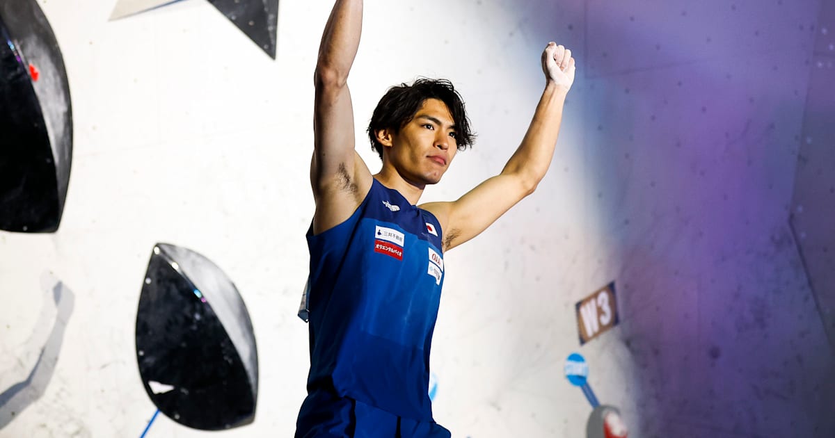 楢崎智亜が3位、パリ2024出場枠獲得！ クライミング世界選手権