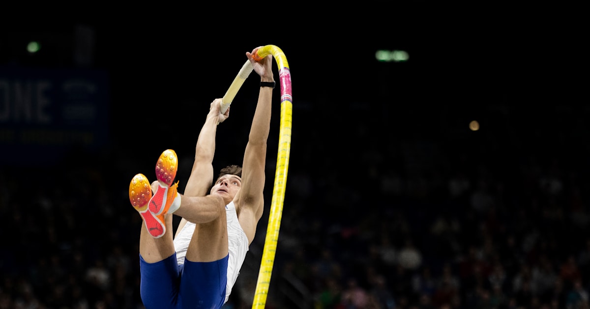 Olympic champion Mondo Duplantis breaks pole vault world record for