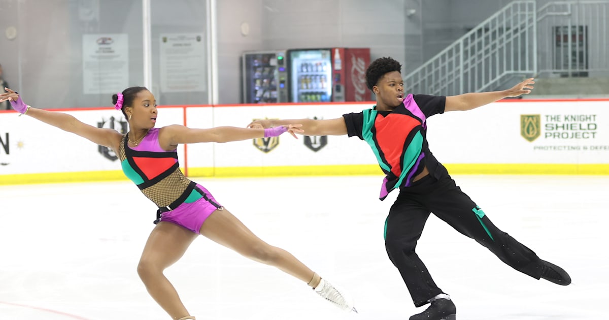 Ice dance cousins Anaëlle Kouevi and Yann Homawoo making their