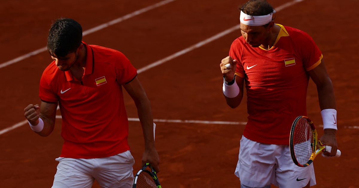 Paris 2024 tennis: Rafael Nadal and Carlos Alcaraz dig deep to reach men’s doubles quarter-finals