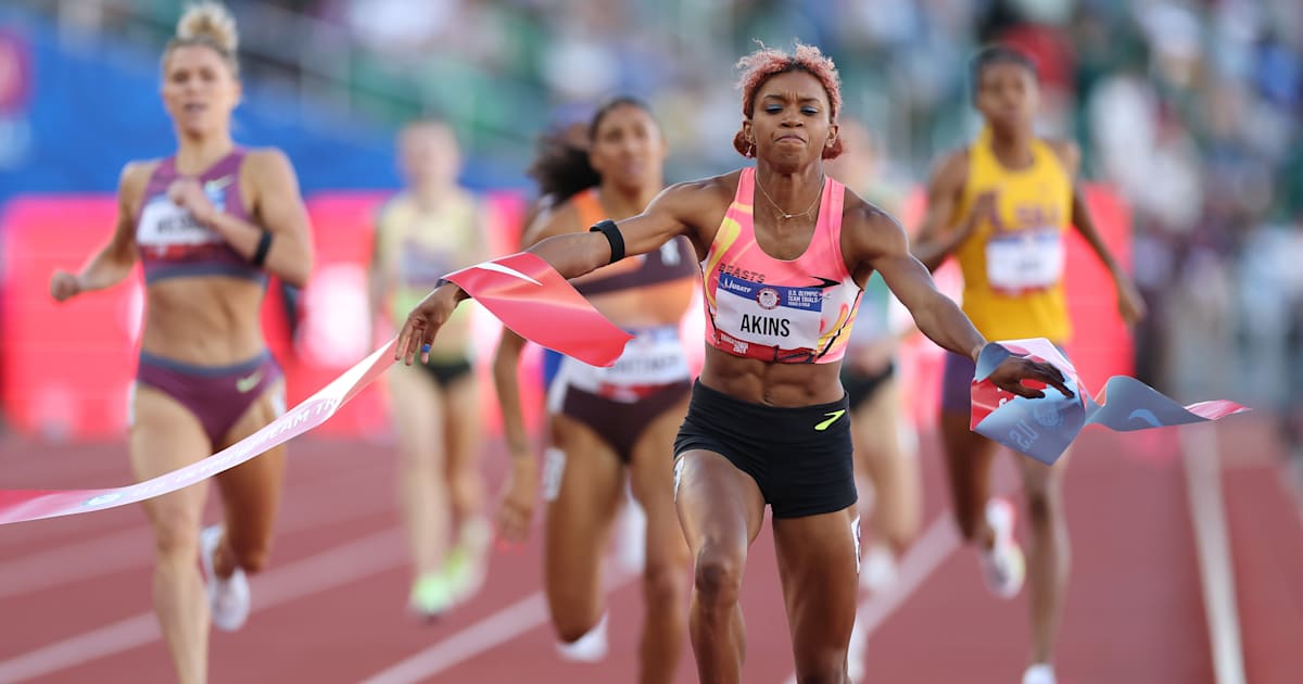 Nia Akins wins women's 800m at U.S. Olympic Team Trials for Olympic