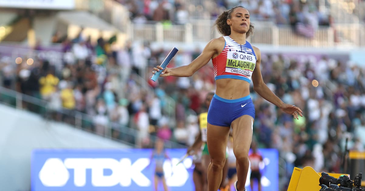 Sydney McLaughlin-Levrone makes track return in 4x100m relay in California