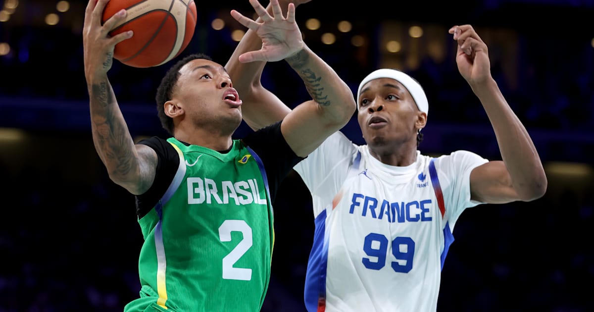 Brasil começa bem, mas não segura Wembanyama e França vence no basquete pelos Jogos Olímpicos