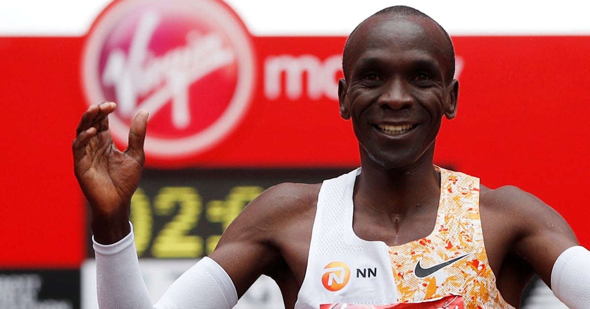 Eliud Kipchoge wins London Marathon in record time as fellow Kenyan ...