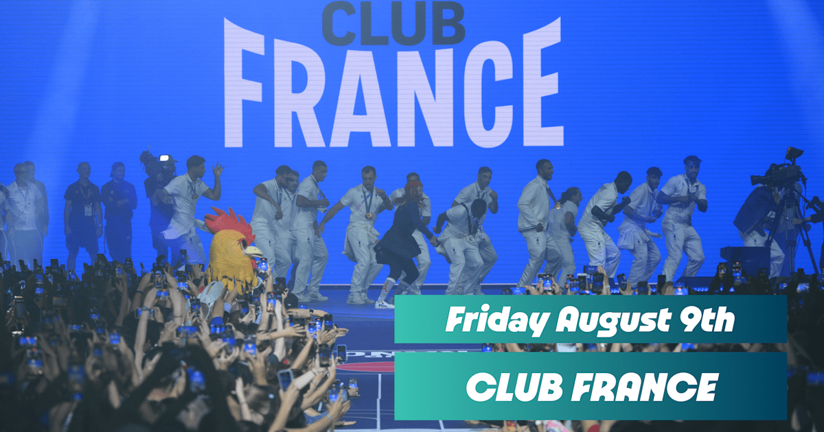 Club France Paris 2024 : Day's programme (9 August)