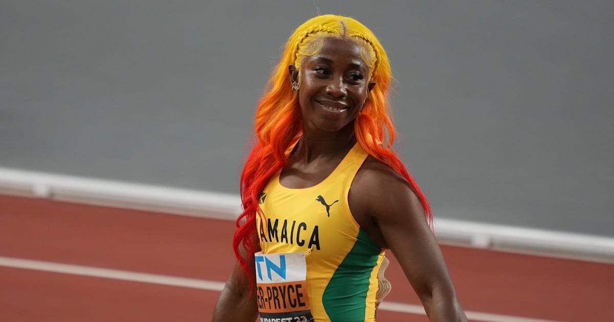 Paris 2024 Olympics ShellyAnn FraserPryce back training in French