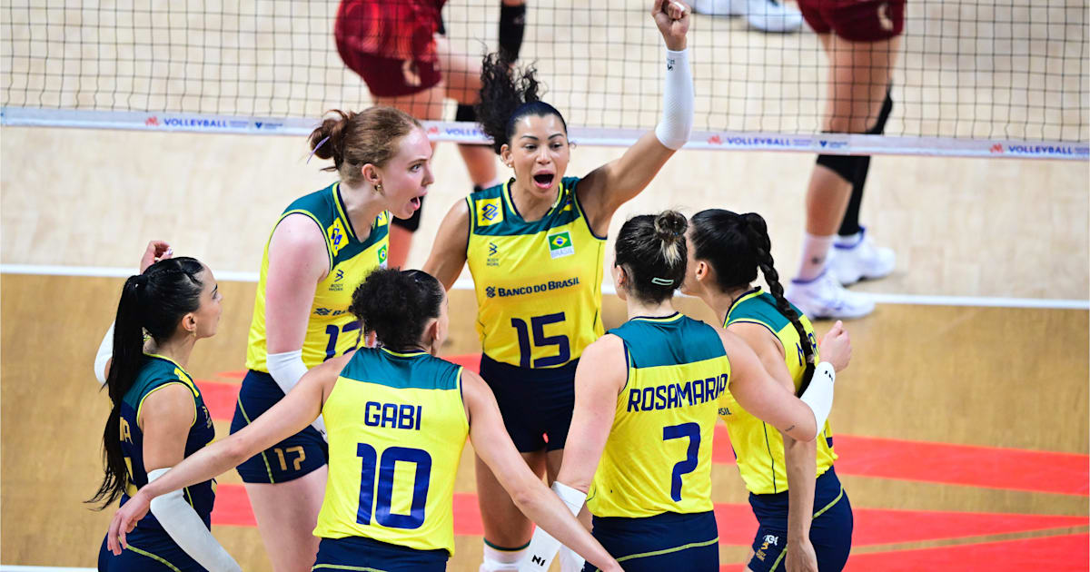 Brasil roda o elenco, derrota Tailândia na VNL 2025 e segue 100 no