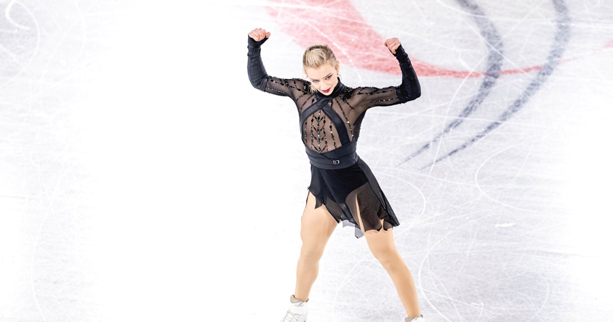 Amber Glenn onice scare en route to short program victory at