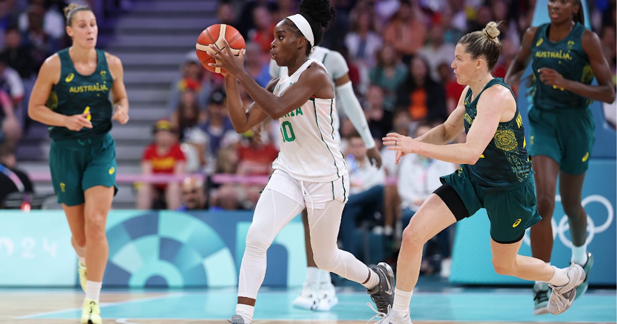 Nigeria v Australia women's basketball group stage match at Paris 2024 ...