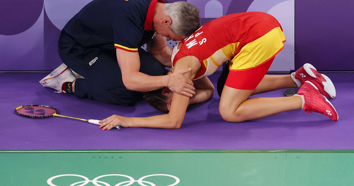 blessé en jouant la finale olympique