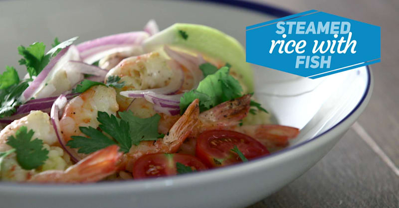 Steamed rice with fish