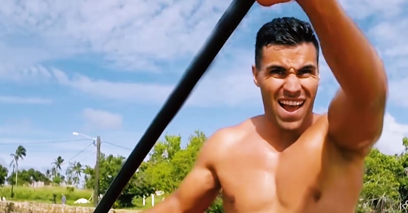 Topless tongan reveals his new sport