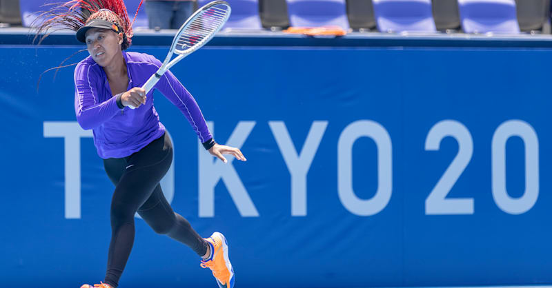 Naomi Osaka Warms Up For Tokyo 2020