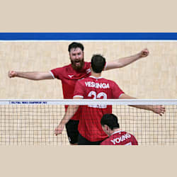 Jesse Elser (left; CAN, volleyball) and Isaac Heslinga (CAN, volleyball)